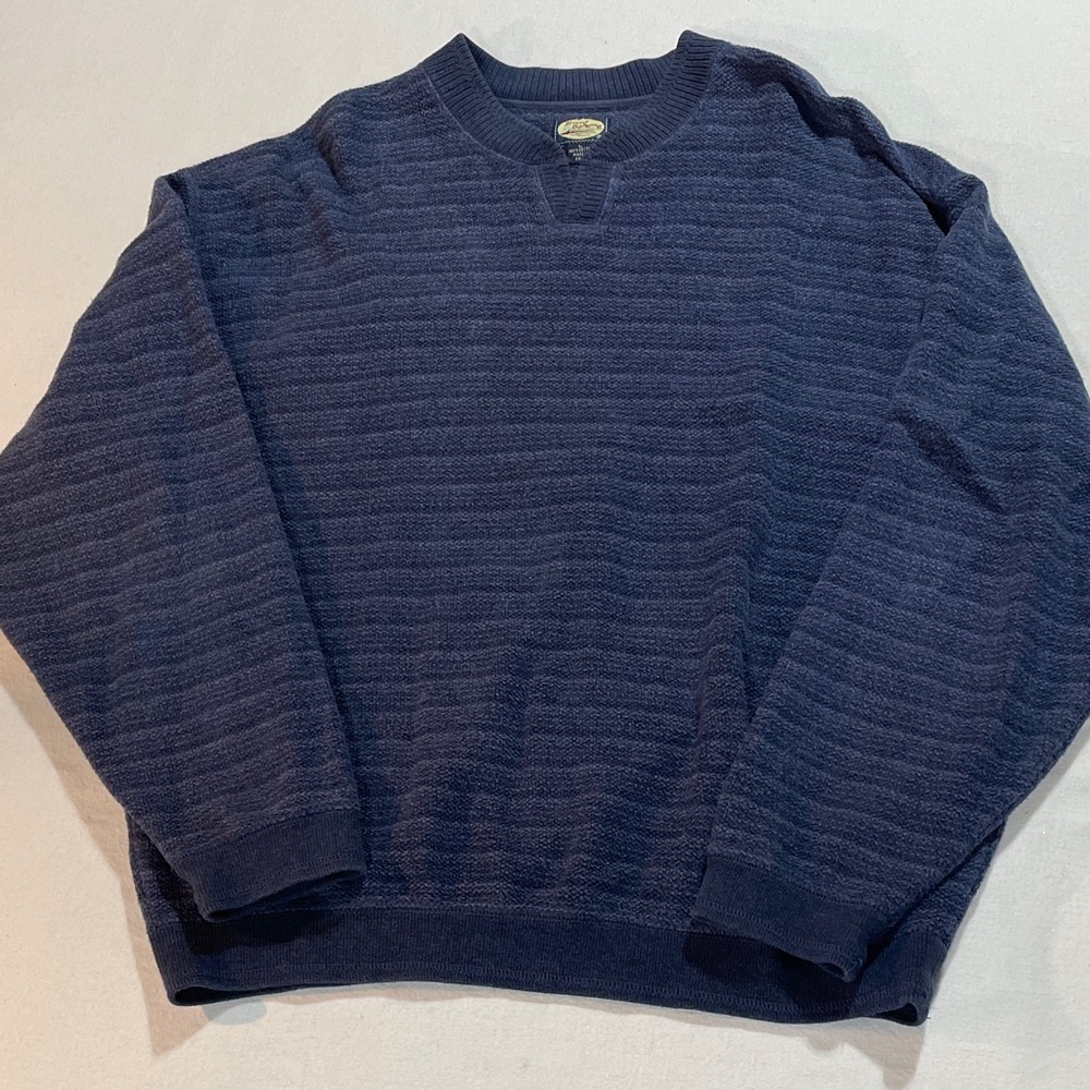 Tommy Bahama Navy Crewneck Sweater Classic Knit Design Relaxed Fit XL